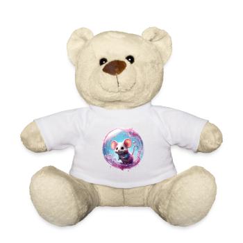 Animal in soap bubble / childlike / cute /mouse - Teddy Bear - white - Front