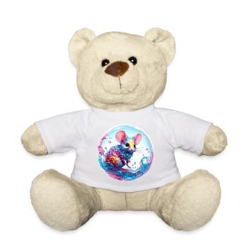 Animal in Soap Bubble / Childlike / Cute / Mouse - Teddy Bear - white - Front