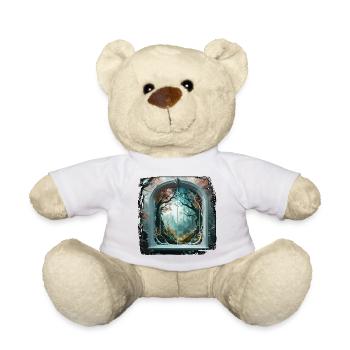 Window in the Forest / Trees / View / Wilderness - Teddy Bear - white - Front