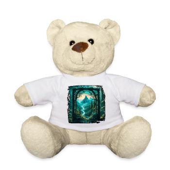 Window in the Forest / Trees / View / Wilderness - Teddy Bear - white - Front