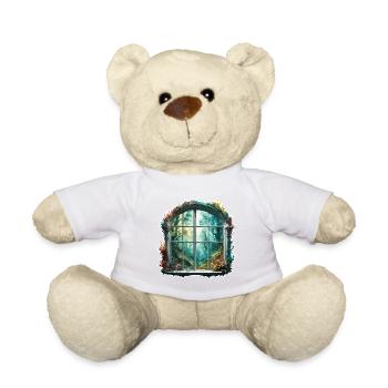 Window in the Forest / Trees / View / Wilderness - Teddy Bear - white - Front