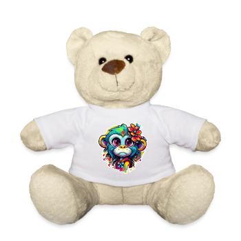 Singe mignon / Fille de singe / Mignon / noeud de cheveux - Nounours - blanc - Devant