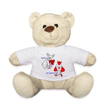 Lapin et poulet avec œuf de Pâques - Nounours - blanc - Devant