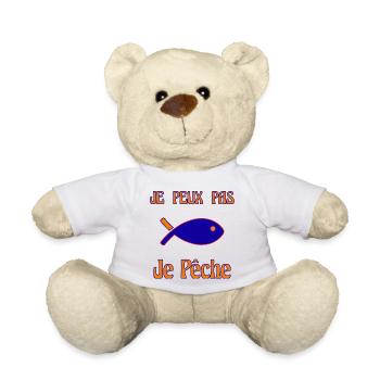 I CAN'T. FISHING. FISH. APRIL FOOL - Teddy Bear - white - Front