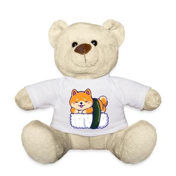 Shiba Inu Hund Sushi Japan Akita I Geschenk - Teddy - Weiß - Vorne