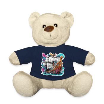 Bateau pirate / Bateau / Mer / Océan / Vagues - Nounours - bleu marine - Devant