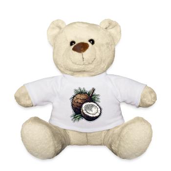 Kokosnuss / Drink / Exotisch / Tropisch / Palme - Teddy - Weiß - Vorne