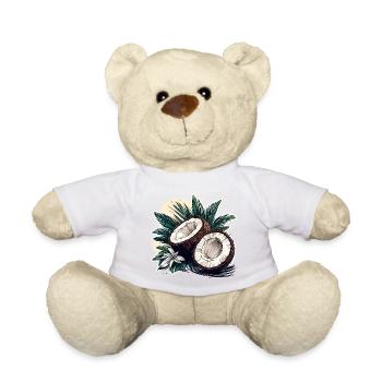 Kokosnuss / Drink / Exotisch / Tropisch / Palme - Teddy - Weiß - Vorne