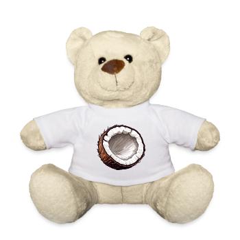 Kokosnuss / Drink / Exotisch / Tropisch / Palme - Teddy - Weiß - Vorne