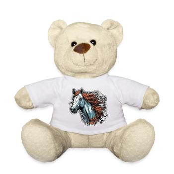 Pony / Horse / Animal / Riding / Mane - Teddy Bear - white - Front