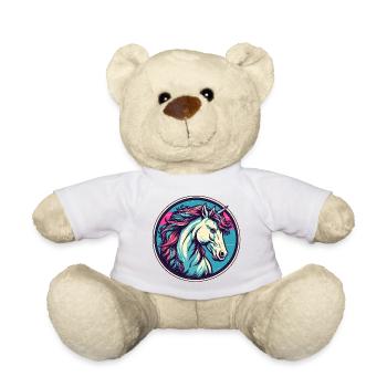 Einhorn / Fabelwesen / Märchen / Magie / Glitzer - Teddy - Weiß - Vorne