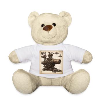 Plan / Sépia / Vintage / Rétro / Machine - Nounours - blanc - Devant