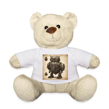 Plan / Sépia / Vintage / Rétro / Hibou - Nounours - blanc - Devant