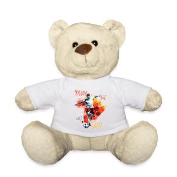 Soccer Striker Action, Motivational Quote - Teddy Bear - white - Front