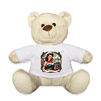 Matrosin / Pinup / Schiff / Boot / Anker / Lady - Teddy - Weiß - Vorne