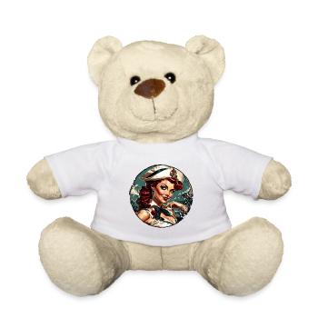 Matrosin / Pinup / Schiff / Boot / Anker / Lady - Teddy - Weiß - Vorne
