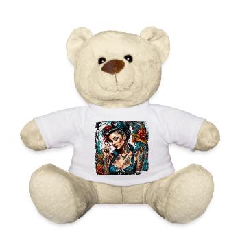 Matrosin / Pinup / Schiff / Boot / Anker / Lady - Teddy - Weiß - Vorne