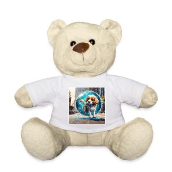 Tier in Seifenblase / kindlich / niedlich / Hund - Teddy - Weiß - Vorne