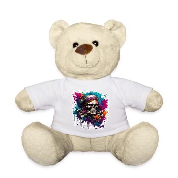 Pirat / Ahoi / Anker / Kapitän / Totenkopf / Rum - Teddy - Weiß - Vorne