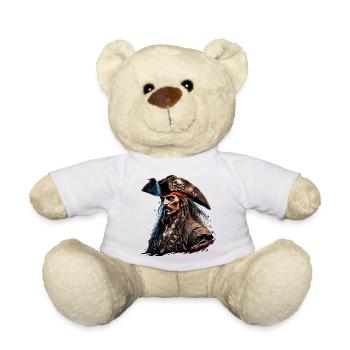Pirat / Ahoi / Anker / Kapitän / Totenkopf / Rum - Teddy - Weiß - Vorne