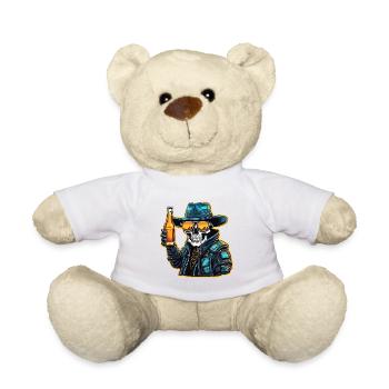 Skull / Totenkopf / Skelett / Gothic / Bier - Teddy - Weiß - Vorne