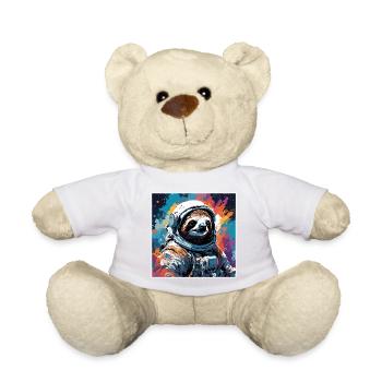 Astronaut / Space / Animal / Sloth / Spaceship - Teddy Bear - white - Front