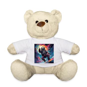 Astronaut / Space / Animal / Sloth / Spaceship - Teddy Bear - white - Front