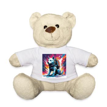 Astronaute / Espace / Vaisseau spatial / Chien - Nounours - blanc - Devant