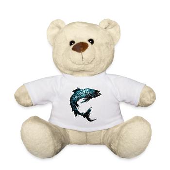 Pêcheur Siluette / Pêche / Poissons / Lac / Sport - Nounours - blanc - Devant
