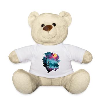 Pêcheur Siluette / Pêche / Poissons / Lac / Sport - Nounours - blanc - Devant