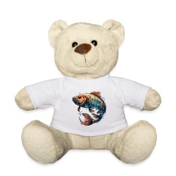 Pêcheur Siluette / Pêche / Poissons / Lac / Sport - Nounours - blanc - Devant