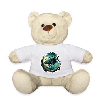 Pêcheur Siluette / Pêche / Poissons / Lac / Sport - Nounours - blanc - Devant
