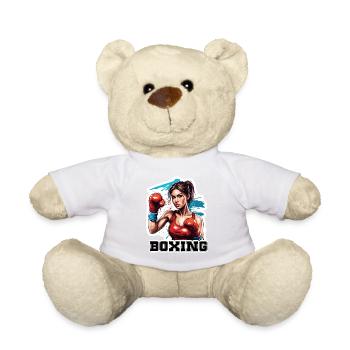 Boxer / Sports / Fight / Arena / Boxing Ring / Fists - Teddy Bear - white - Front