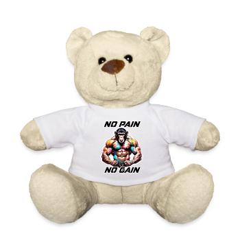 Bodybuilder / Sports / Fitness / Monkey / Muscles - Teddy Bear - white - Front