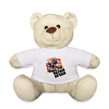 Bodybuilder / Sports / Fitness / Monkey / Muscles - Teddy Bear - white - Front