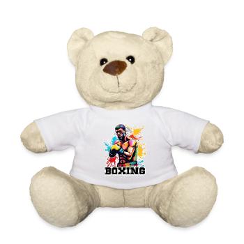 Boxer / Sports / Fight / Arena / Boxing Ring / Fists - Teddy Bear - white - Front