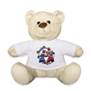 Boxer / Sports / Fight / Arena / Boxing Ring / Fists - Teddy Bear - white - Front