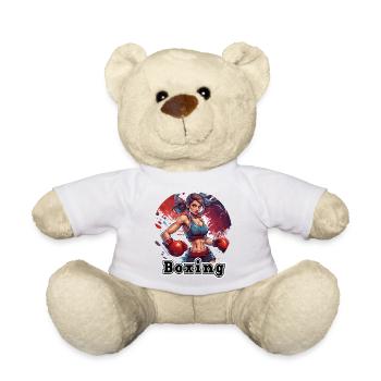 Boxer / Sports / Fight / Arena / Boxing Ring / Fists - Teddy Bear - white - Front