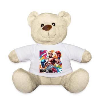Boxer / Sports / Fight / Arena / Boxing Ring / Fists - Teddy Bear - white - Front