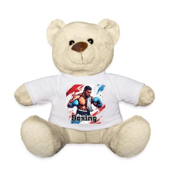 Boxer / Sports / Fight / Arena / Boxing Ring / Fists - Teddy Bear - white - Front