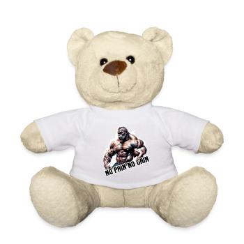 Bodybuilder / Sports / Fitness / Monkey / Muscles - Teddy Bear - white - Front