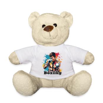 Boxer / Sports / Fight / Arena / Boxing Ring / Fists - Teddy Bear - white - Front
