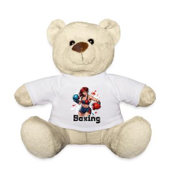 Boxer / Sports / Fight / Arena / Boxing Ring / Fists - Teddy Bear - white - Front