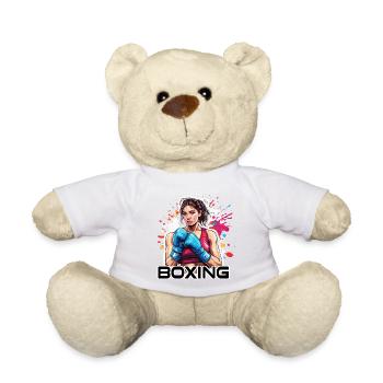 Boxer / Sports / Fight / Arena / Boxing Ring / Fists - Teddy Bear - white - Front