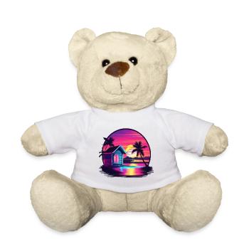 Lakeside House / Cabin / Lake / Mountains / Nature /Forest - Teddy Bear - white - Front