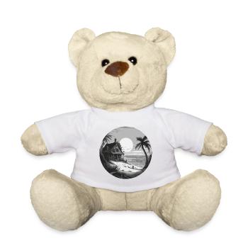 Lakeside House / Cabin / Lake / Mountains / Nature /Forest - Teddy Bear - white - Front