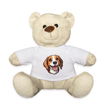 Beagle Dog Breed Watercolor Cartoon Kawaii Clipart - Teddy Bear - white - Front