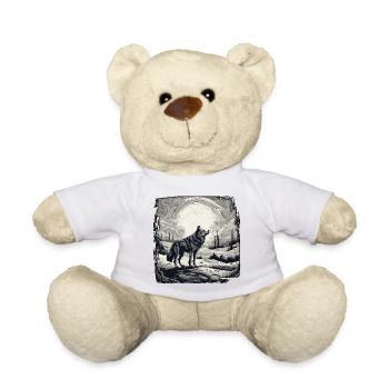 Wolf / Rudel / Wald / Wild / Tierwelt / heulen - Teddy - Weiß - Vorne