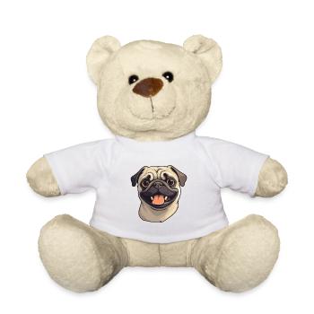 Carlin chien race aquarelle Cartoon Kawaii Clipart - Nounours - blanc - Devant