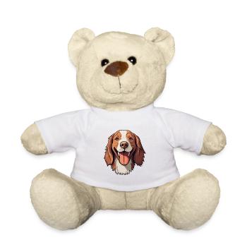 Welsh Springer Spaniel Dog Breed Watercolor Cartoo - Teddy Bear - white - Front